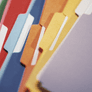 different coloured folders