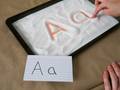 salt tray writing preschool sensory activity