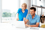 parents looking at computer
