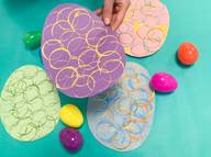 easter egg stamping fine motor activity for preschoolers and toddlers