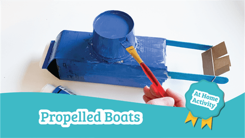 milk carton propelled boats preschool science activity