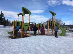 Playing outside in winter