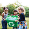 children recycling in a park