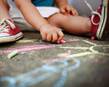 Child chalk drawing