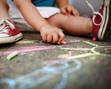 Child chalk drawing