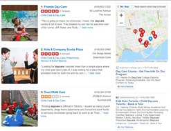 Example of home daycare listings on Yelp.